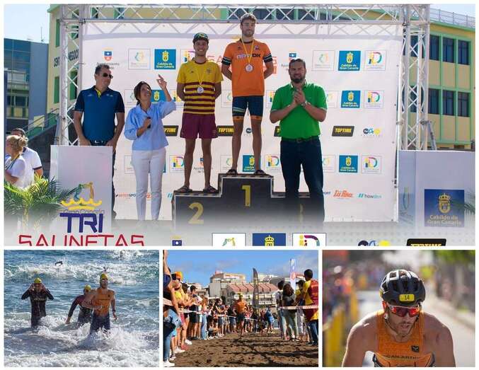 Carmelo Santana Reyes durante la prueba y la entrega de premios/Antonio Rico y Alejandro Galván.
